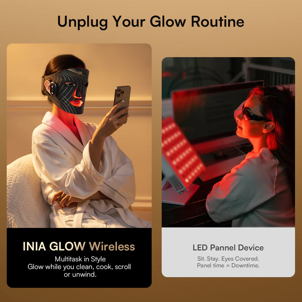 INIA GLOW Wireless Red Light Therapy Mask