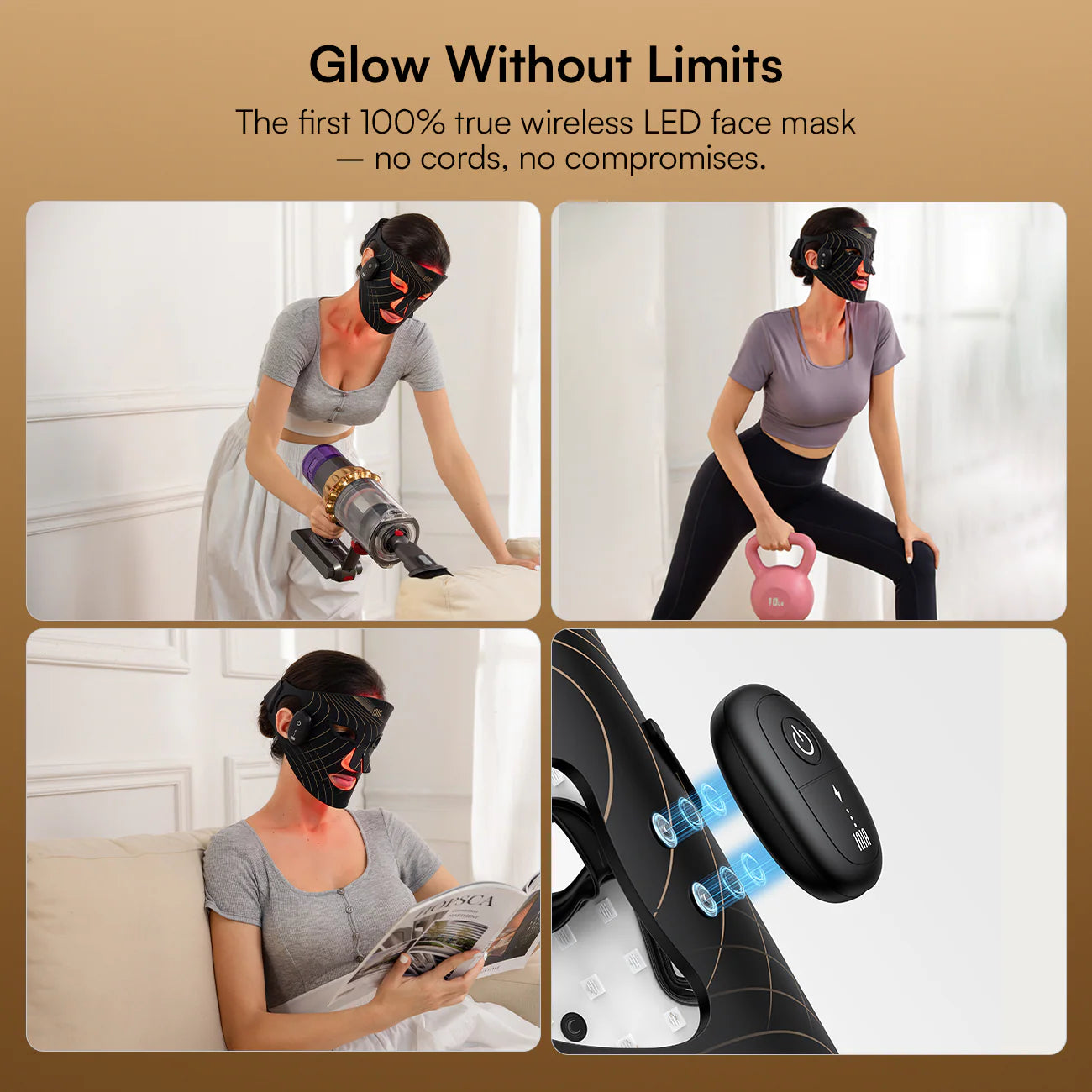 INIA GLOW Wireless Red Light Therapy Mask