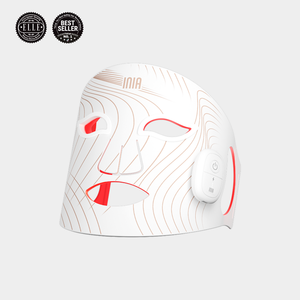 INIA GLOW Wireless Red Light Therapy Mask - White